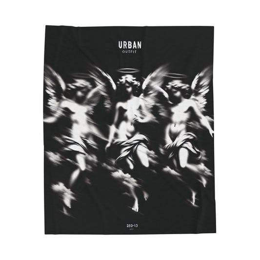 Urban Outfit Velveteen Plush Blanket - Cozy Angelic Design for Home & Gifting